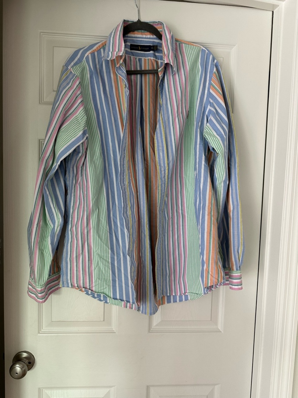 Polo Multicolor Striped Button-Up Shirt - Pastel Blue/Green/Pink